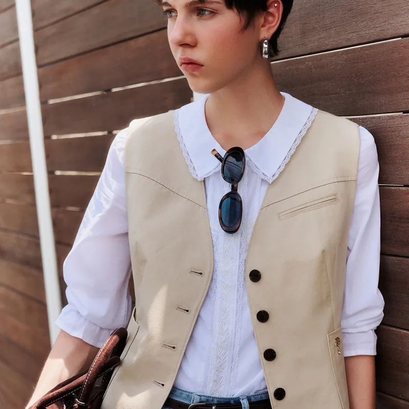 Teenie Weenie Vests Women's Khaki-3