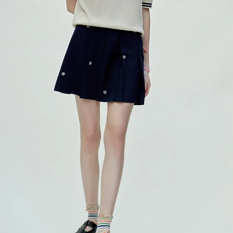 Teenie Weenie Casual Short Skirts Women's Navy Blue-2