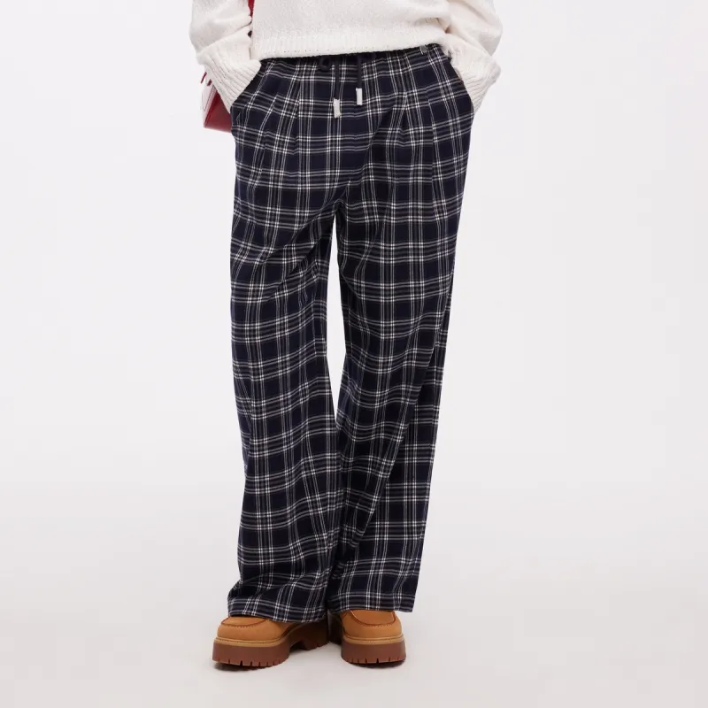 Teenie Weenie Casual Pants Women's Navy Blue-3