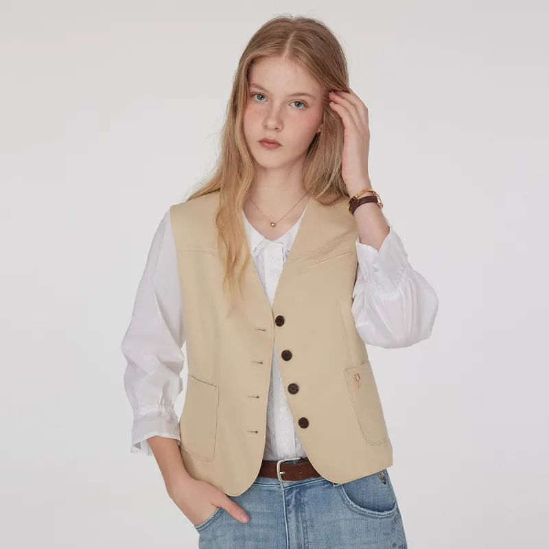 Teenie Weenie Vests Women's Khaki-4
