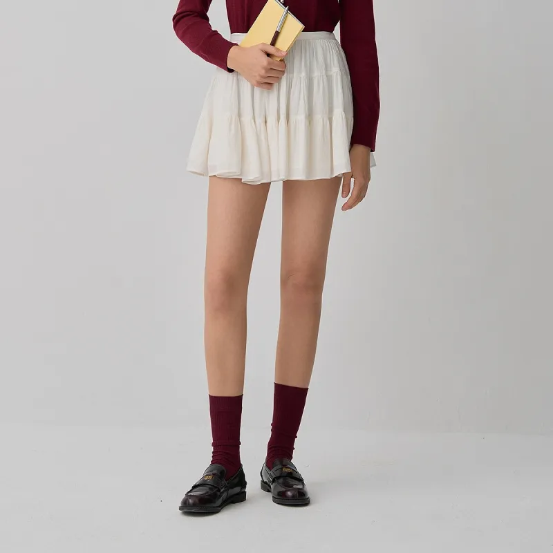 Teenie Weenie Casual Short Skirts Women's Ivory White-2