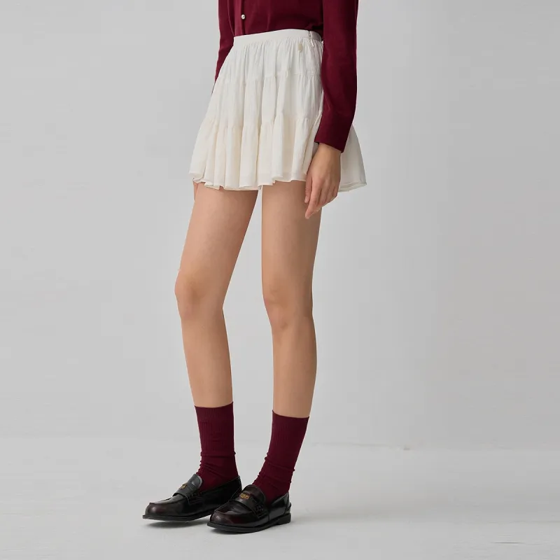 Teenie Weenie Casual Short Skirts Women's Ivory White-4