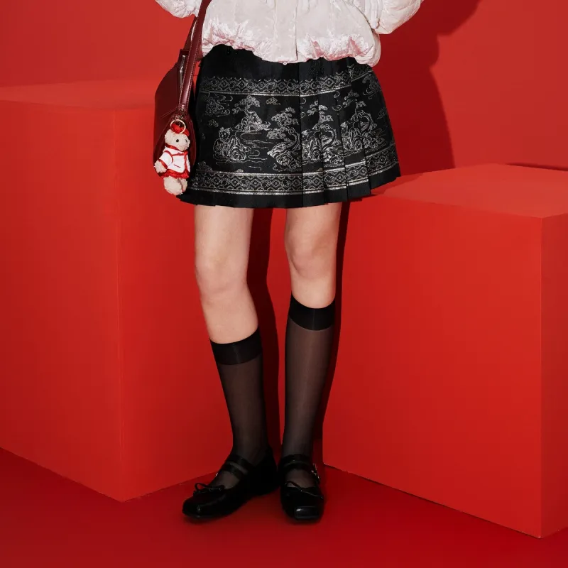 Teenie Weenie Casual Short Skirts Women's Black-2