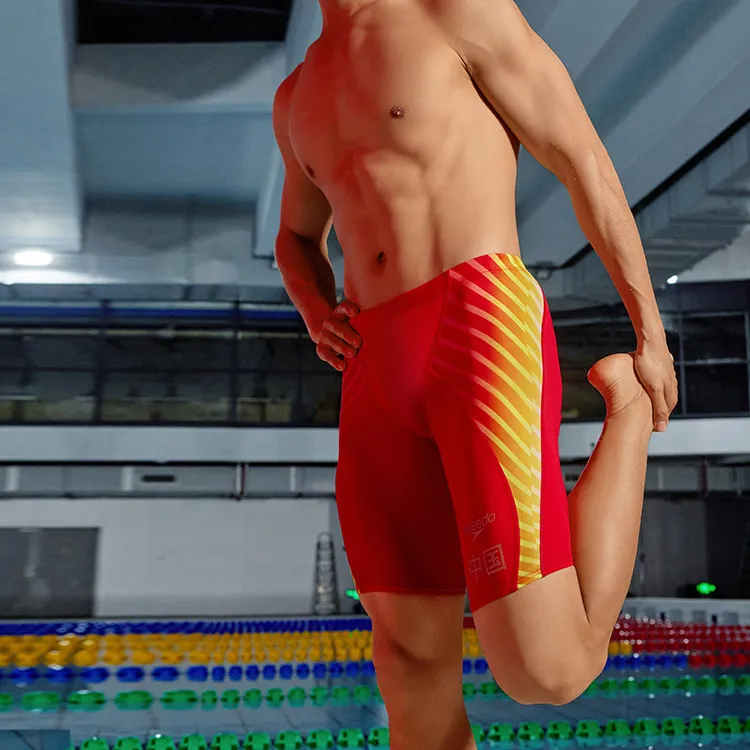 Speedo Five point Knee length Swimming Trunks Men's Red-3