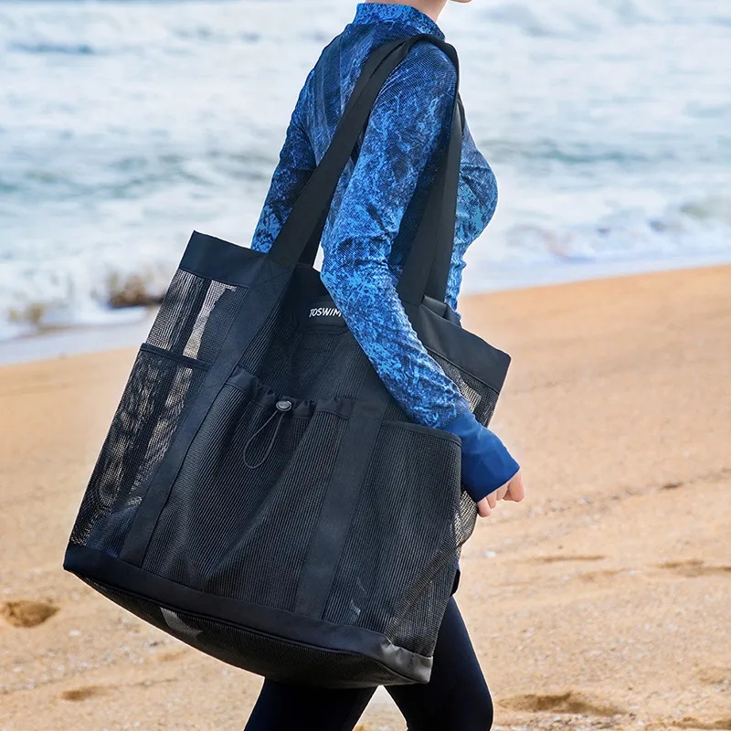 TOSWIM PVC Swim Bag Large Size Unisex Ink Mesh-2