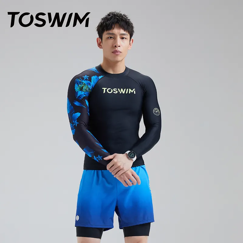 TOSWIM Swim Set Men's Three Piece Set Men's-2