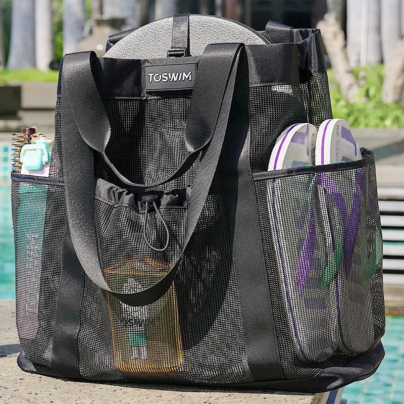 TOSWIM PVC Swim Bag Large Size Unisex Ink Mesh-3