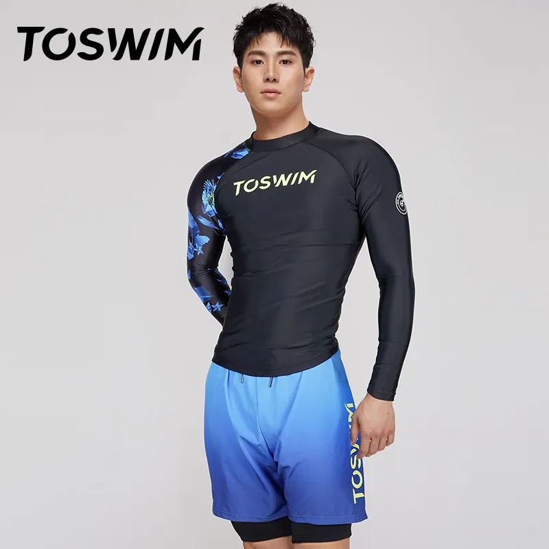 TOSWIM Swim Set Men's Three Piece Set Men's-3