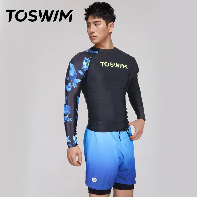 TOSWIM Swim Set Men's Three Piece Set Men's-4