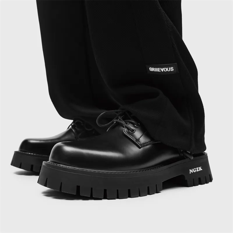 NGZK Dress Shoes Men Low Top Black-5