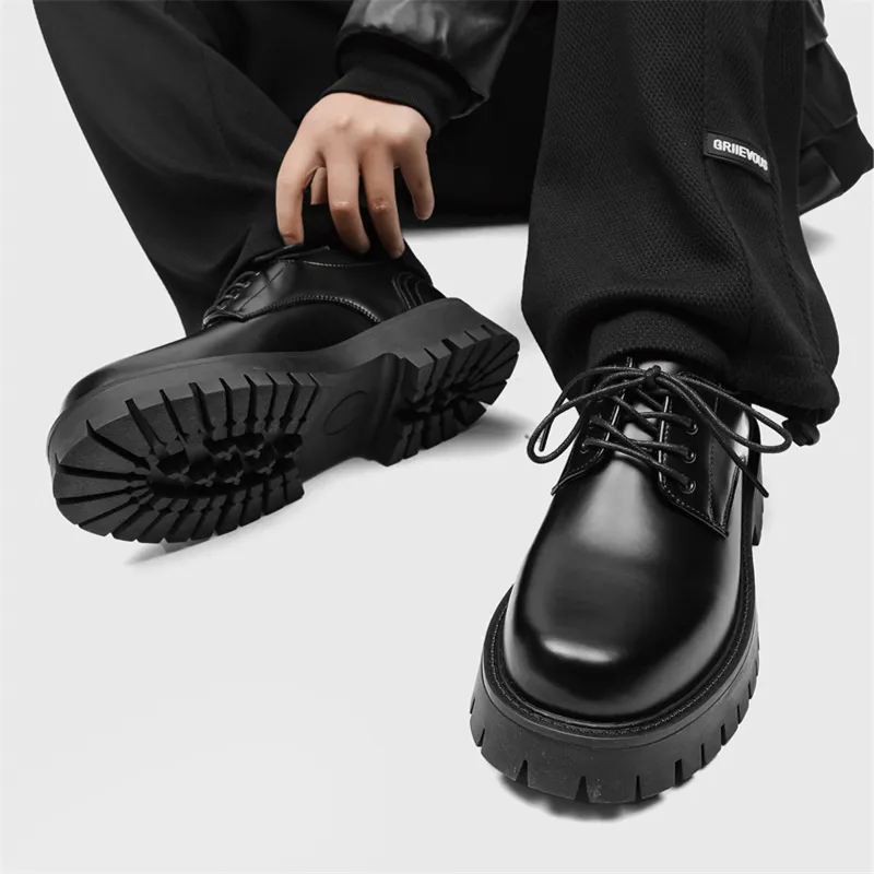 NGZK Dress Shoes Men Low Top Black-4