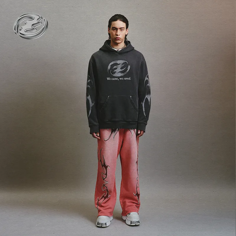 Createexploreexpandconquer Distressed effect Printed Hoodie-3