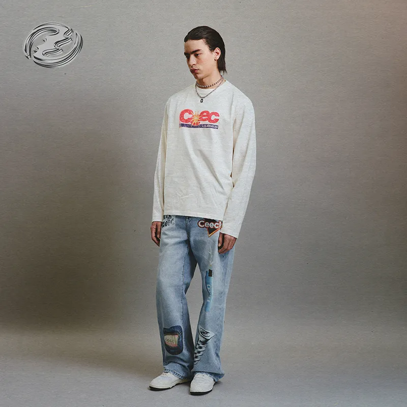 Createexploreexpandconquer Distressed effect Logo print T shirt-5
