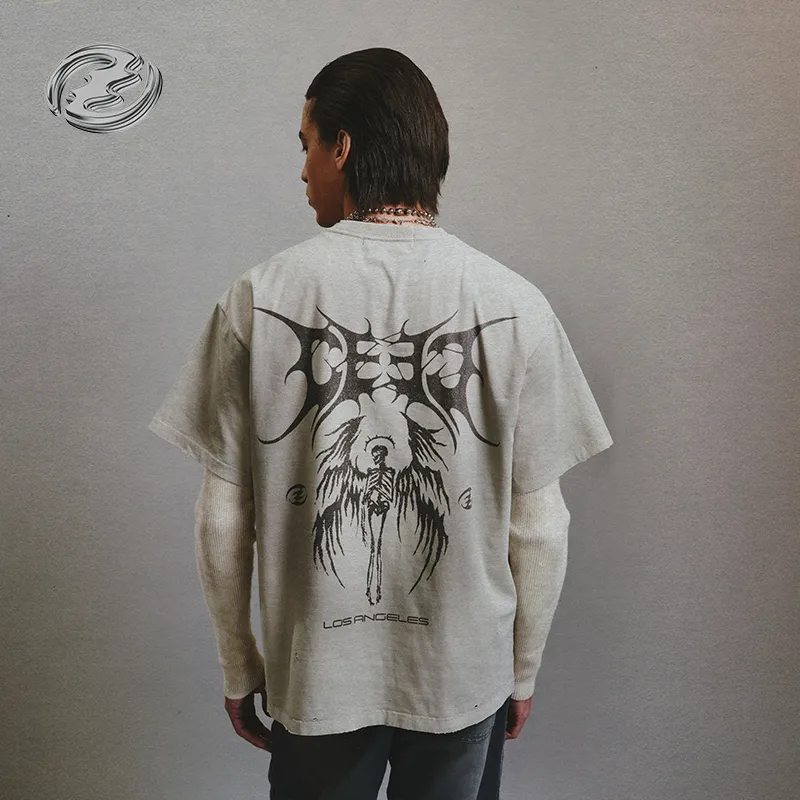 Ceec Skull Angel print T shirt-5