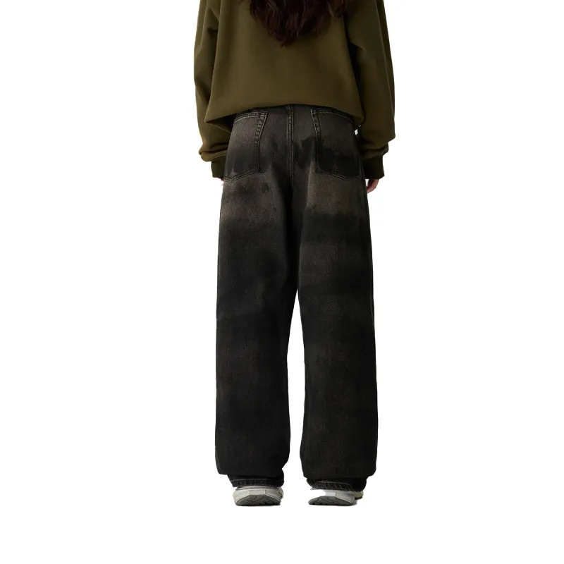 Pimio Jeans Unisex Washable Dirty Black-3