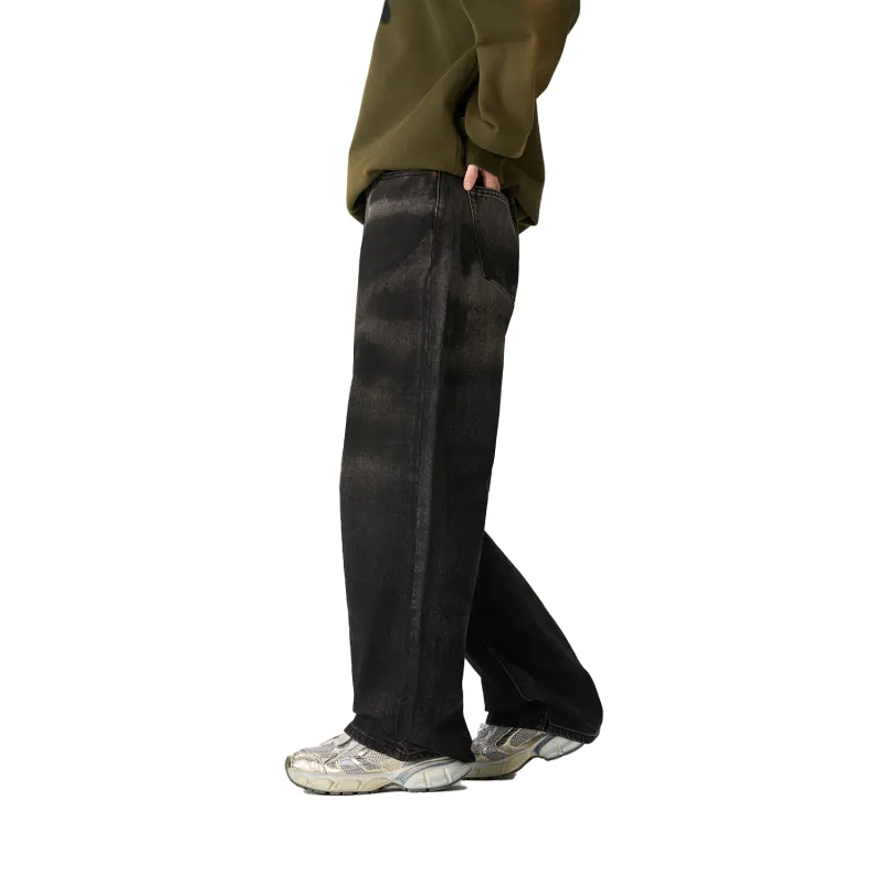 Pimio Jeans Unisex Washable Dirty Black-2