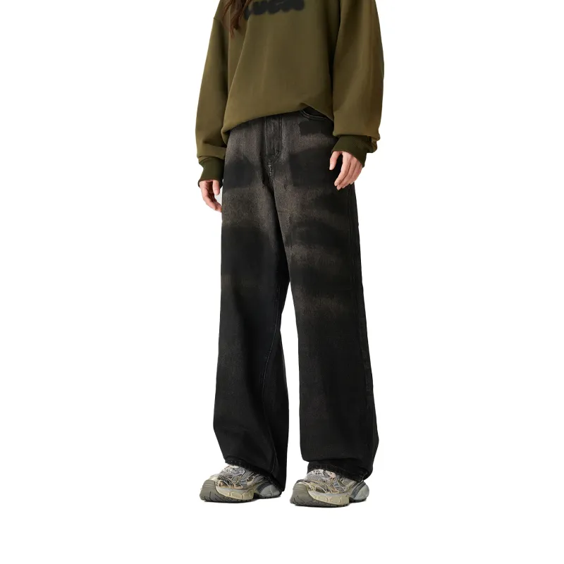 Pimio Jeans Unisex Washable Dirty Black-1