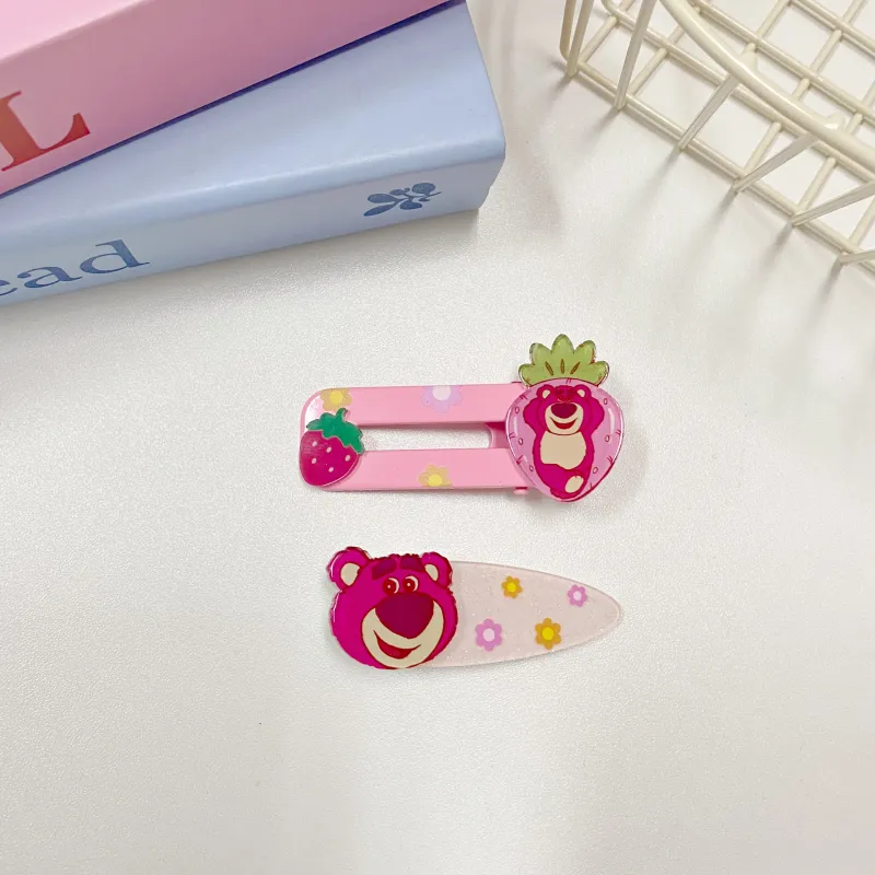 Disney Strawberry Bear Series Acrylic Hair Clips Women's-3
