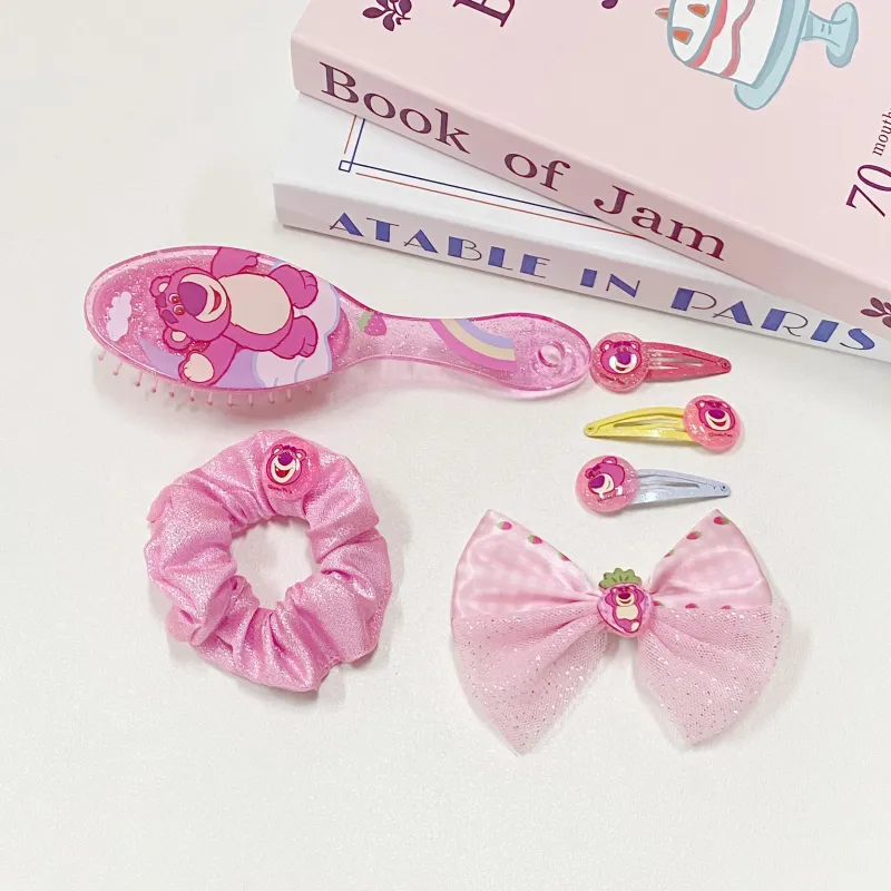 Disney Strawberry Bear Series Polyester Hair Clips Women's Pink-3