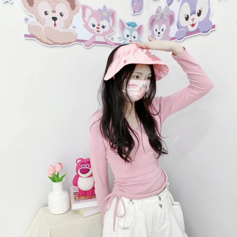 Disney Strawberry Bear Series Polyester Sun Protection Hats Unisex-4