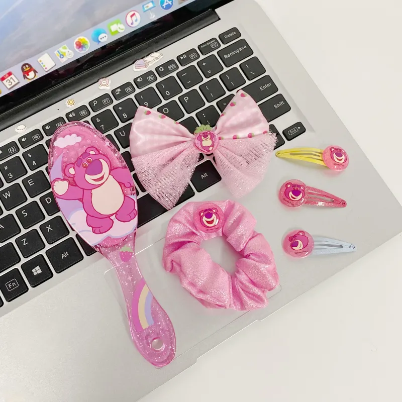 Disney Strawberry Bear Series Polyester Hair Clips Women's Pink-5