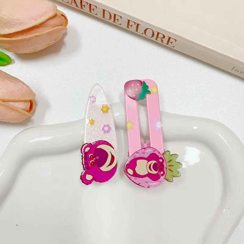 Disney Strawberry Bear Series Acrylic Hair Clips Women's-4