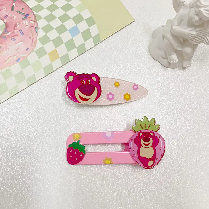 Disney Strawberry Bear Series Acrylic Hair Clips Women's-5