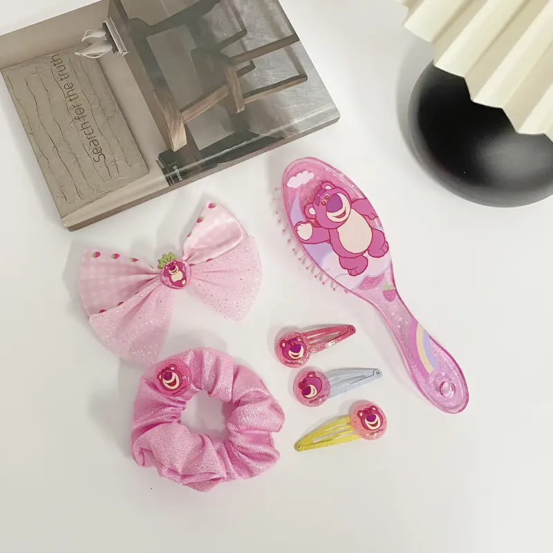 Disney Strawberry Bear Series Polyester Hair Clips Women's Pink-4