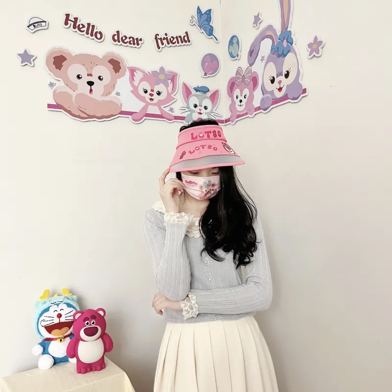 Disney Strawberry Bear Series Polyamide Sun Protection Hats Unisex-4