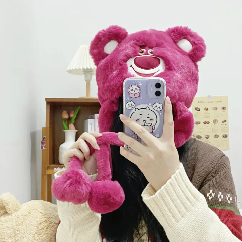 Disney Strawberry Bear Series Polyester Beanies Women's-1