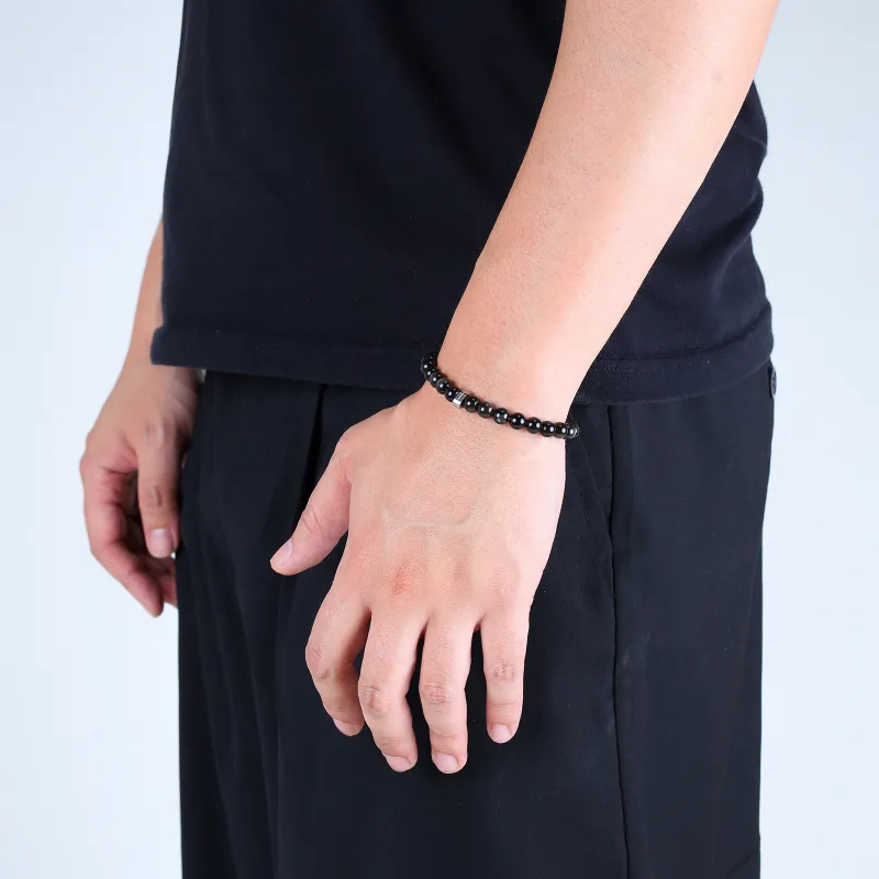 FOUNDIN Gold Sheen Obsidian Silver Sheen Obsidian Bracelets Unisex-28