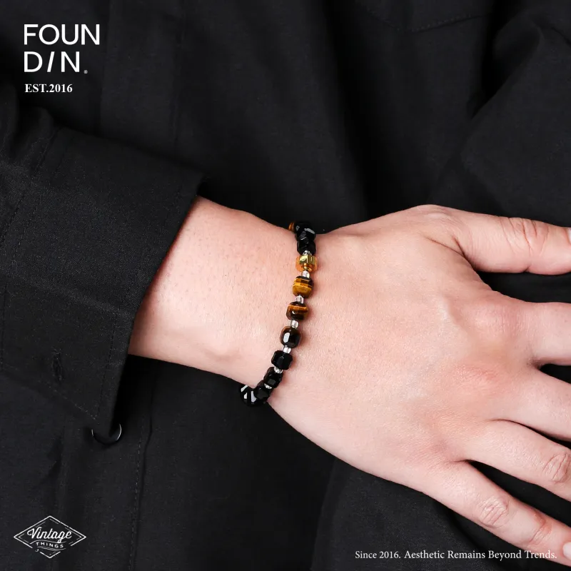 FOUNDIN Tiger's Eye Stone Jade Bracelets Unisex-2