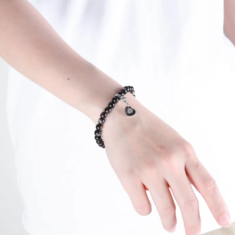 FOUNDIN Gold Sheen Obsidian Silver Sheen Obsidian Bracelets Unisex-42