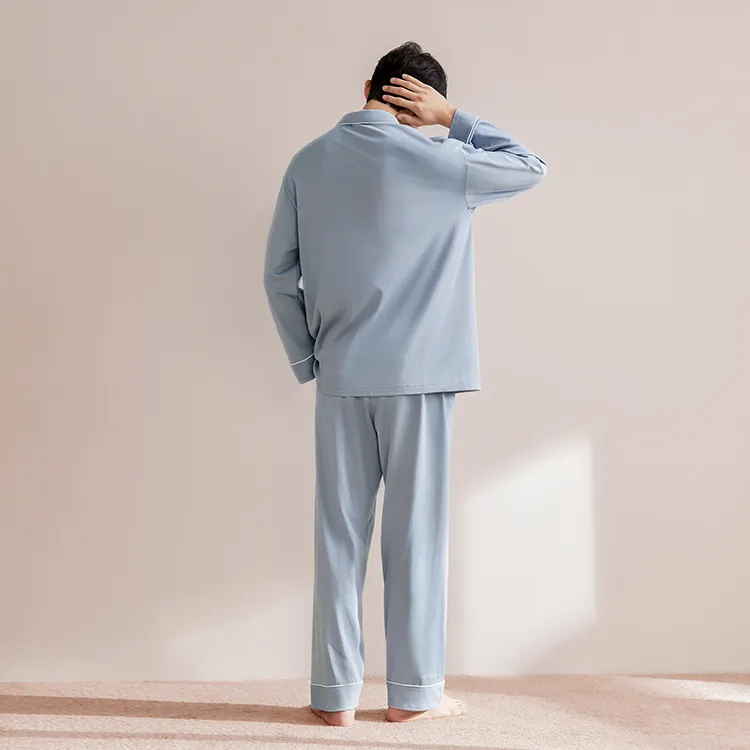 JINGYUN Pajama Set Fall Men's Haze Blue-1