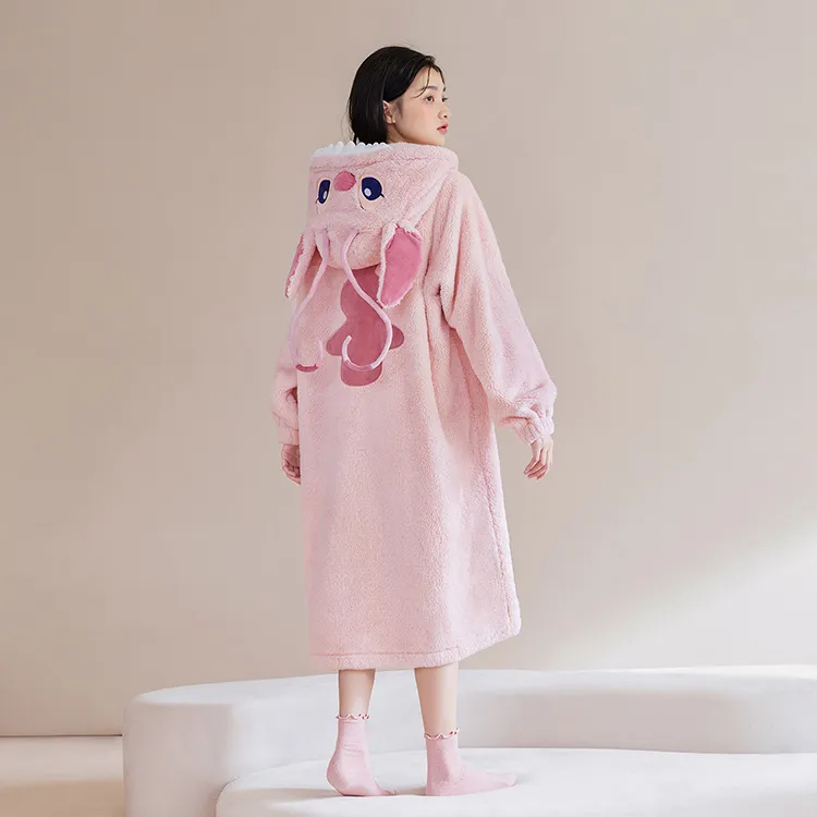 JINGYUN x Disney Pajama Robe Winter Women's Pink-2