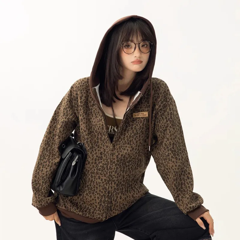 KIRHNE Jackets Unisex Leopard Print-2