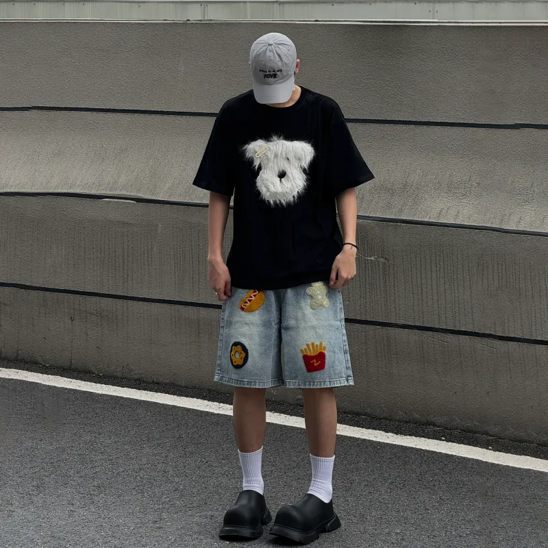 TESTUNG Denim Shorts Unisex-41