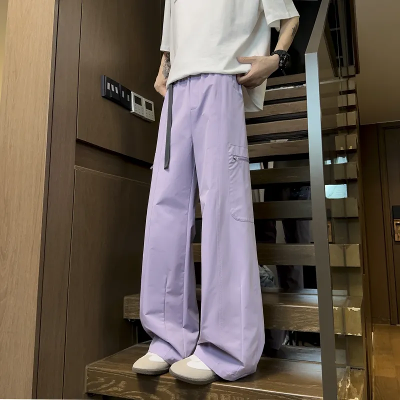 KIRHNE Casual Pants Unisex Purple-10