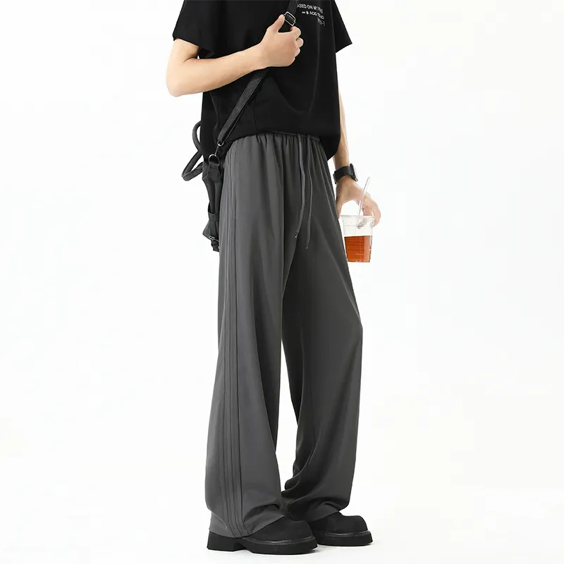KIRHNE Casual Pants Unisex Black-8