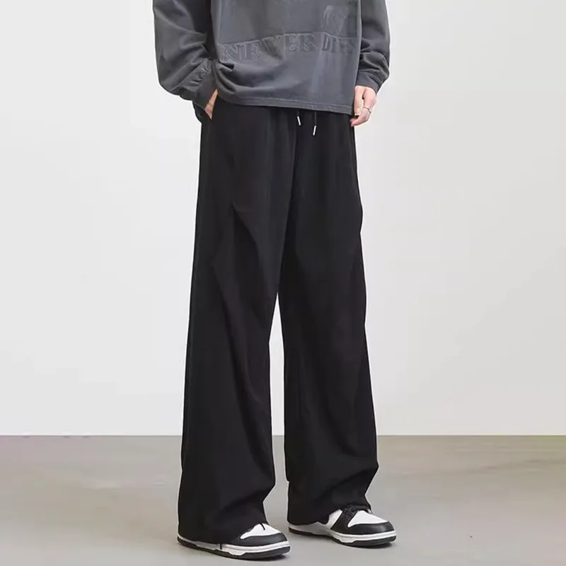 KIRHNE Casual Pants Unisex Glossy Black-5