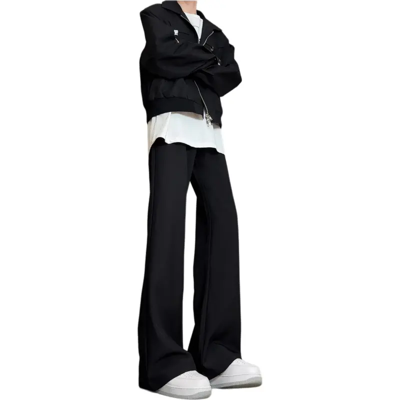 KIRHNE Casual Pants Unisex Black-2