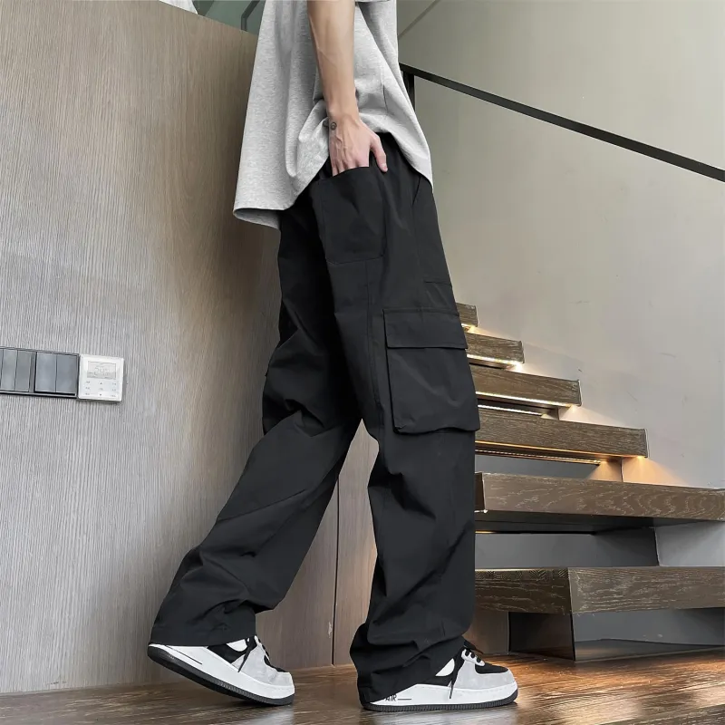 KIRHNE Cargo Pants Unisex Black-2