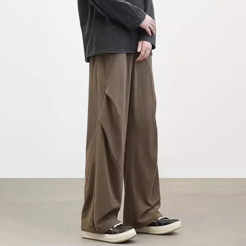 KIRHNE Casual Pants Unisex Glossy Black-11