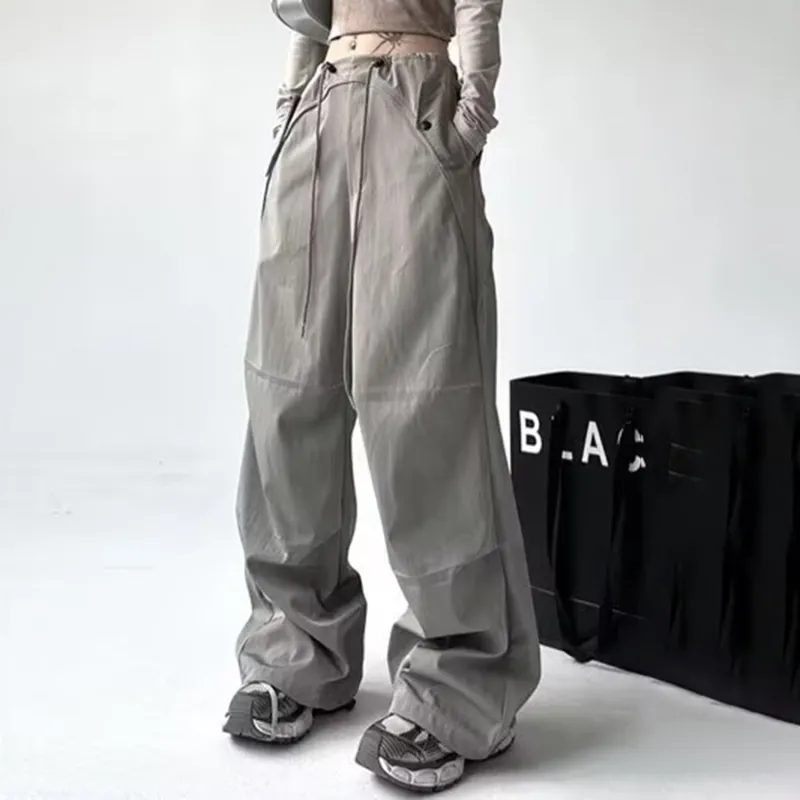 KIRHNE Casual Pants Unisex Light Gray-5
