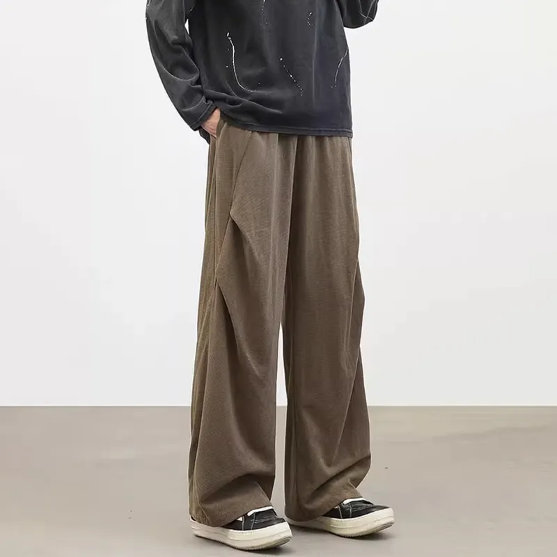 KIRHNE Casual Pants Unisex Glossy Black-9