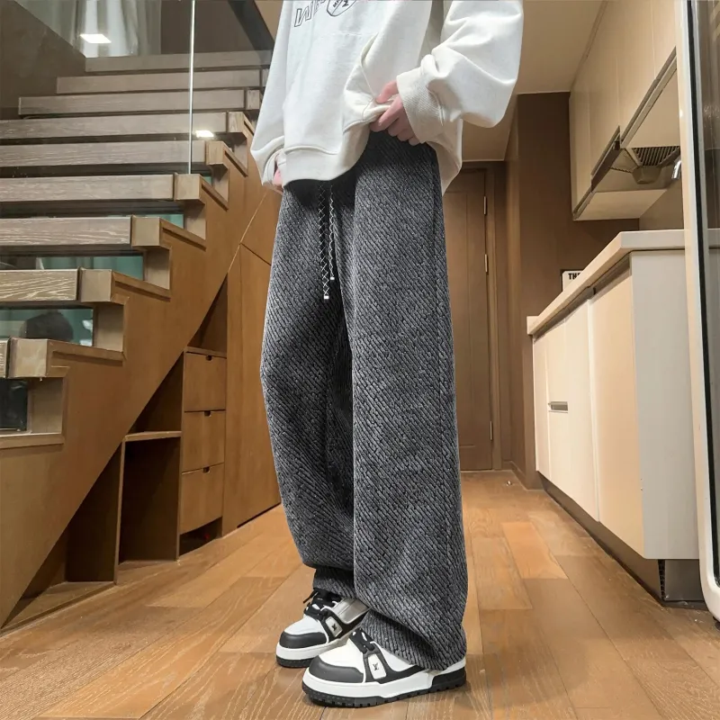 KIRHNE Casual Pants Unisex Black-13