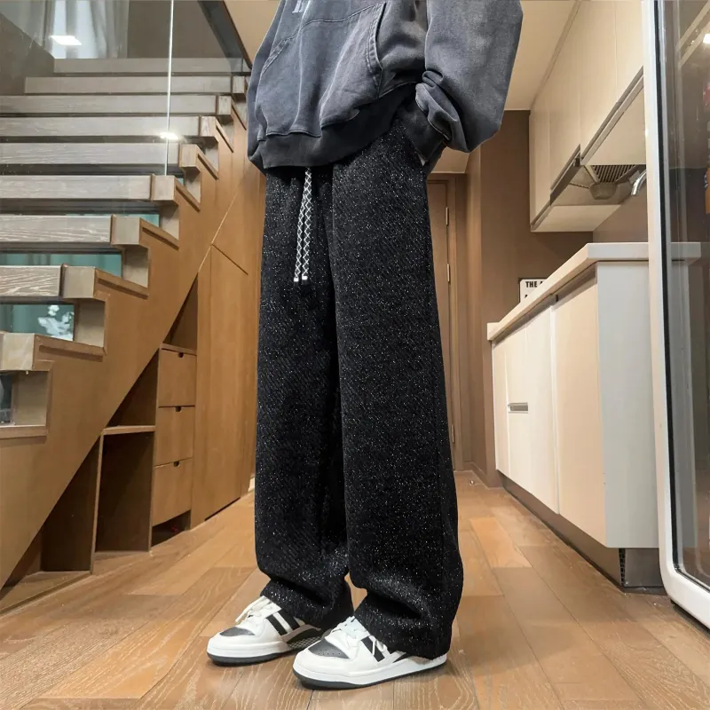 KIRHNE Casual Pants Unisex Black-1