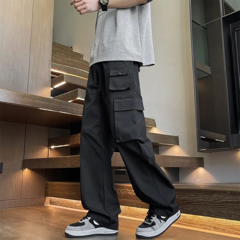 KIRHNE Cargo Pants Unisex Black-3
