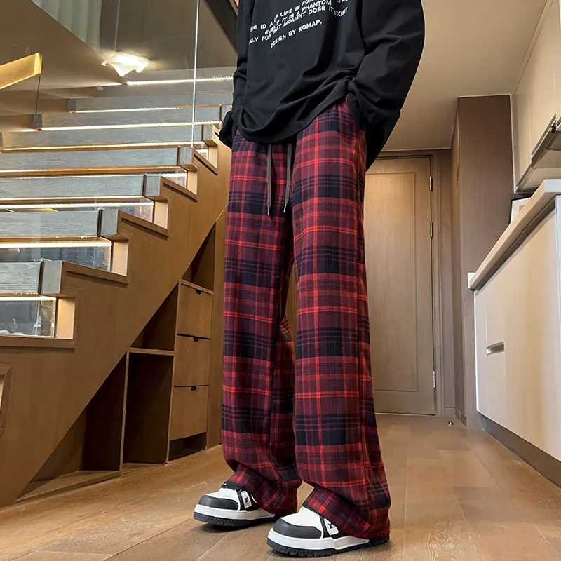 KIRHNE Casual Pants Unisex Burgundy-2