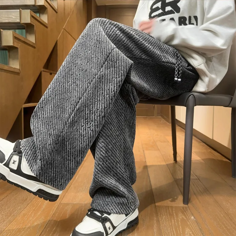 KIRHNE Casual Pants Unisex Black-11